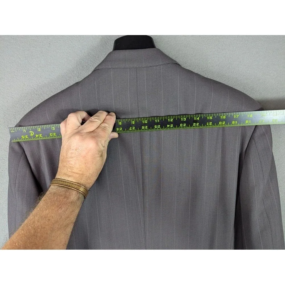 Gianni Daveri Wool Suit Men's 50R Cupro Stripe Italy Business Formal Office Work